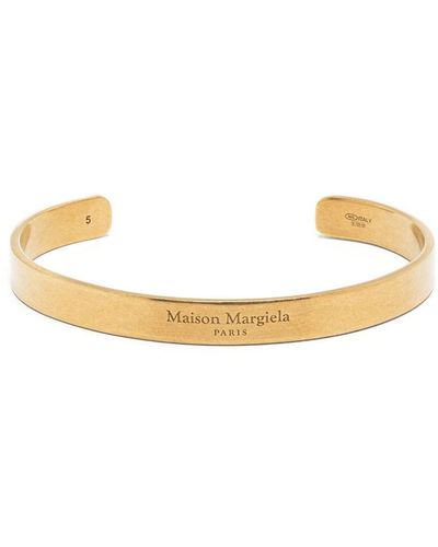 Maison Margiela Logo-engraved Cuff Bracelet - Metallic