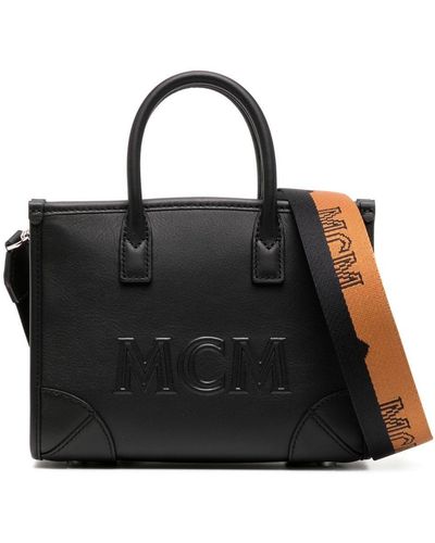 MCM Mini sac cabas Munchen en cuir - Noir