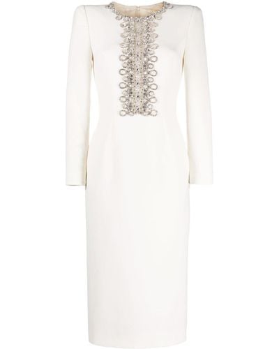 Jenny Packham Juno Crystal-embellished Midi Dress - White