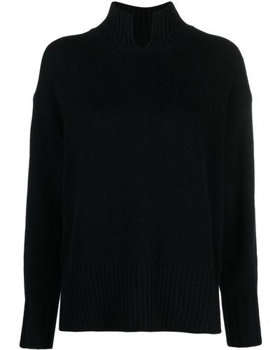 Allude Fine-knit Roll-neck Sweater - Black