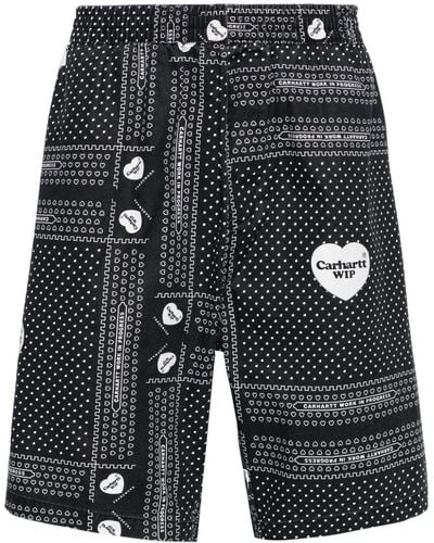 Carhartt Heart Bandana Cotton Shorts - Black