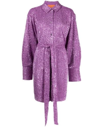 Stine Goya Robe-chemise Isolde à sequins - Violet
