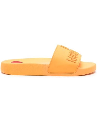 Love Moschino Flip-Flops mit Logo-Prägung - Orange