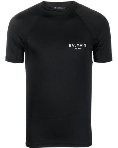 Balmain T-shirt girocollo con stampa - Nero