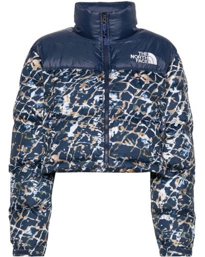 The North Face Abstract-print Quilted Jacket - Blue
