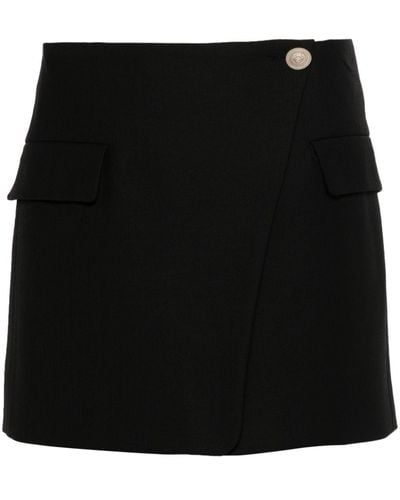 Maje Asymmetric Wrap Mini Skirt - Black