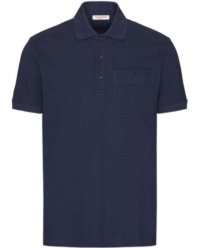 Valentino Garavani Poloshirt aus Pikee - Blau