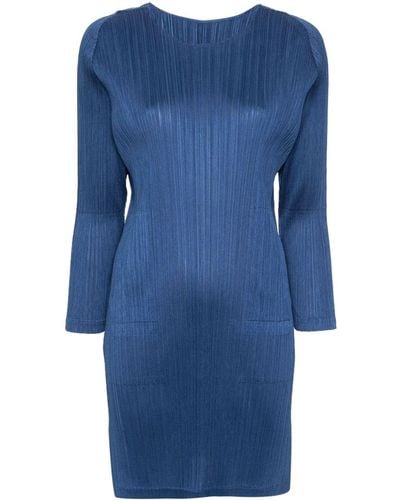 Pleats Please Issey Miyake January pleated dress - Blu