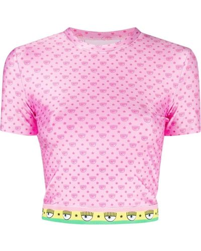 Chiara Ferragni モノグラム クロップドtシャツ - ピンク
