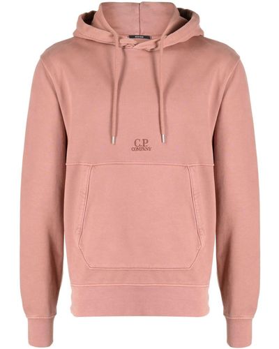 C.P. Company Logo-embroidery Cotton Hoodie - Pink