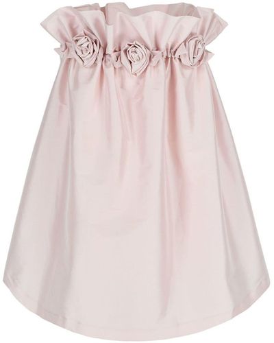 BERNADETTE Theodore Floral-appliqué Strapless Dress - Pink