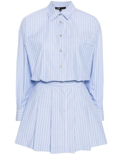 Maje Striped Cotton Shirtdress - Blue