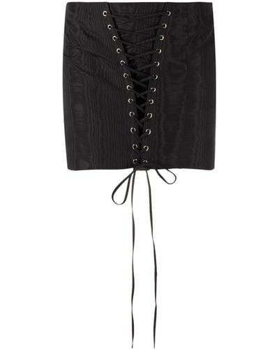 Alessandra Rich Lace-up Mini Skirt - Black