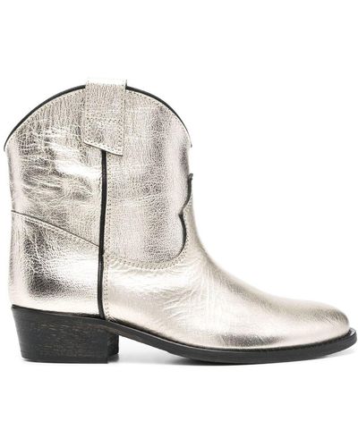 Via Roma 15 Texan Leather Boots - White