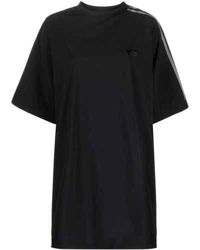 Y-3 T-Shirtkleid mit Streifen - Schwarz