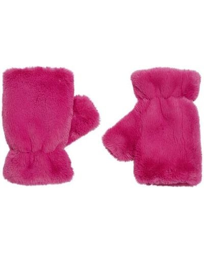 Apparis Faux-fur Fingerless Gloves - Pink