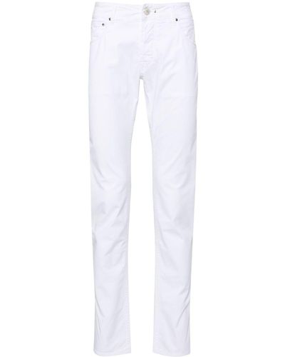 Hand Picked Orvieto Slim-cut Trousers - White