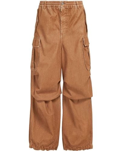 Marni Draped-detail Cargo Trousers - Brown