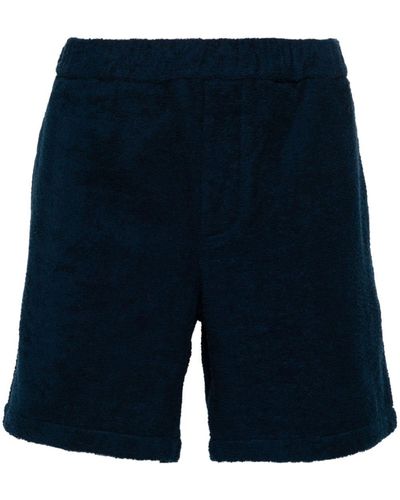 Prada Katoenen Shorts Met Logoplakkaat - Blauw