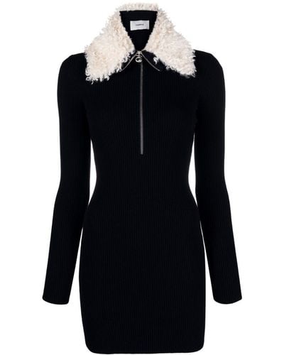 Coperni Zipped Knit Short Dress - Black