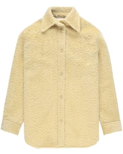 Isabel Marant Celiane Fleece-texture Wool Shirt - Yellow