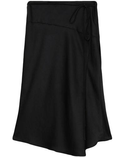 LVIR Bias-cut Midi Skirt - Black