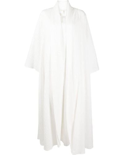 Bambah Robe-caftan à design plissé - Blanc