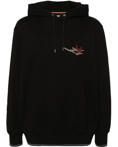 Paul Smith Logo-embroidered Cotton Hoodie - Black