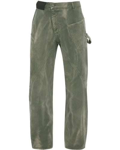 JW Anderson Straight-Leg-Jeans mit verdrehter Naht - Grün