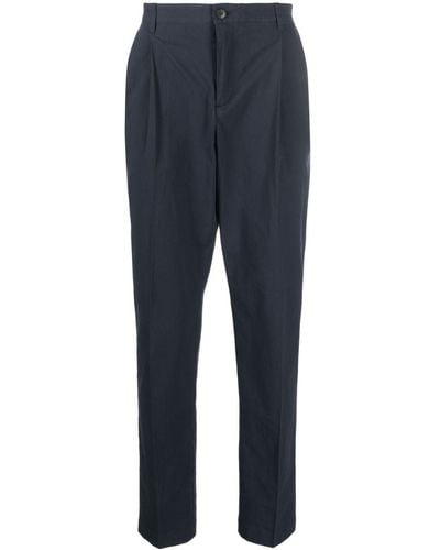 Sunspel Textured-twill Pleated Chino Trousers - Blue