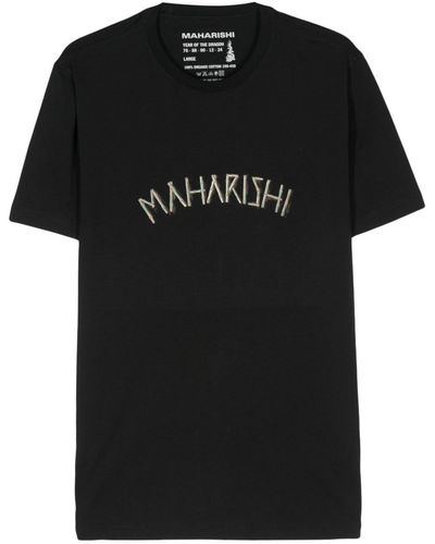 Maharishi T-shirt Met Logoprint - Zwart