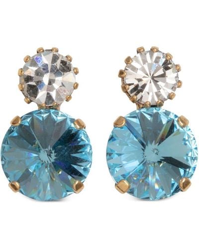 Jennifer Behr Myrla Crystal-embellished Earrings - Blue