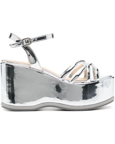 Paloma Barceló Ibbie 85mm Wedge Sandals - Grey