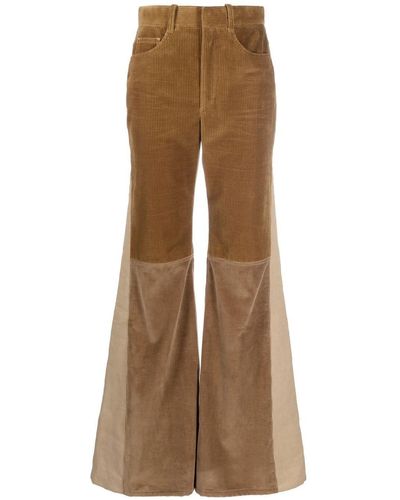 Chloé High-Waisted Flared Trousers - Brown