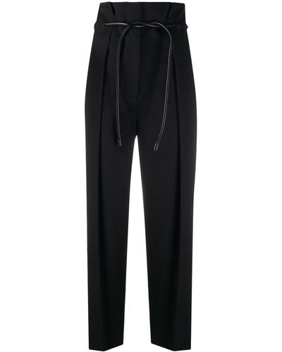 3.1 Phillip Lim Belted High-waisted Trousers - Zwart