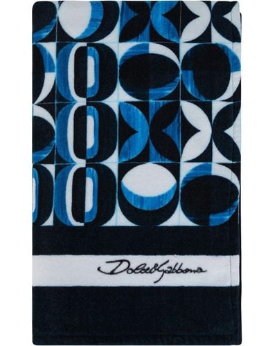 Dolce & Gabbana Strandlaken Met Geometrische Print - Blauw