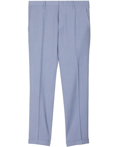 Paul Smith Pantalon de costume en laine texturée - Bleu