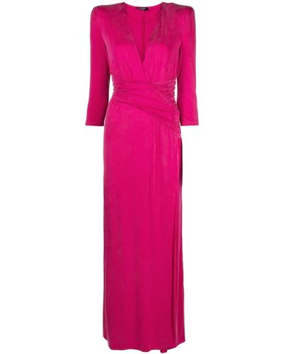 Liu Jo Plunging V-neck Draped Maxi Dress - Pink