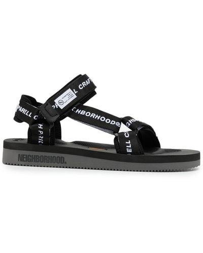 Suicoke X Neighborhood Logo-strap Sandals - Black