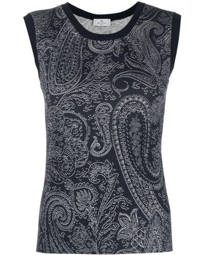 Etro Paisley-print Vest - Gray