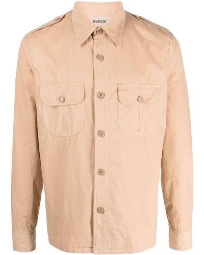 Aspesi Long-sleeve Cotton Shirt - Natural