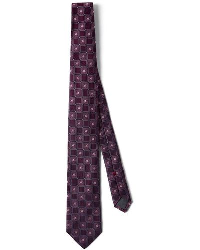Brunello Cucinelli Patterned Silk Tie - Purple