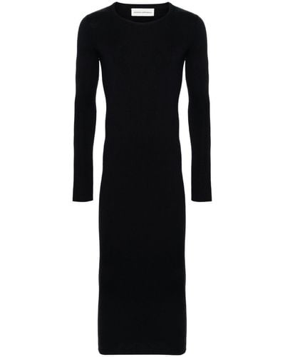 Extreme Cashmere Snake Fine-knit Maxi Dress - Black
