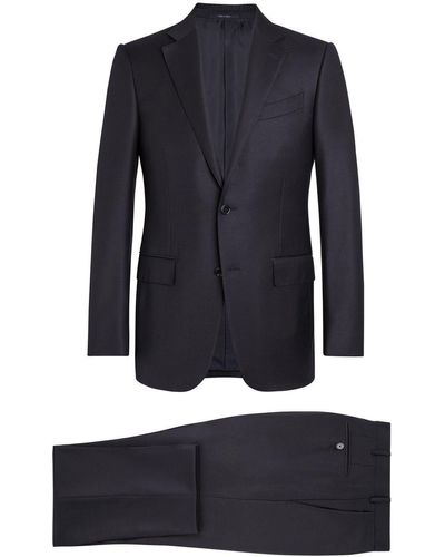 Zegna Single-breasted button suit set - Azul