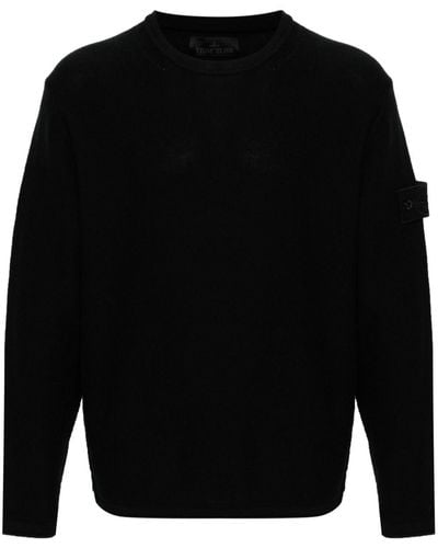 Stone Island Pullover mit Kompass-Patch - Schwarz