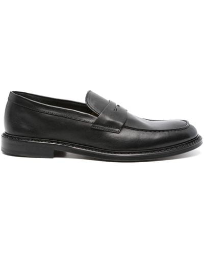 Doucal's Penny Slot Leather Loafers - Black