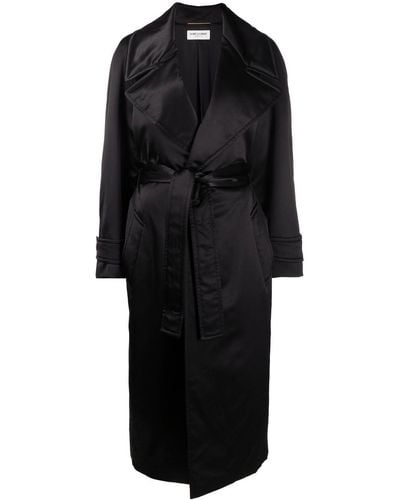 Saint Laurent Notched-lapel Single-breasted Coat - Black