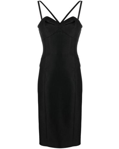 Versace Halterneck Bustier Midi Dress - Black
