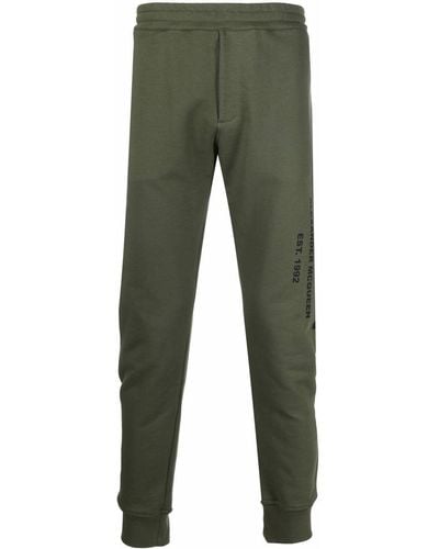 Alexander McQueen Logo Print Sweat Pants - Green