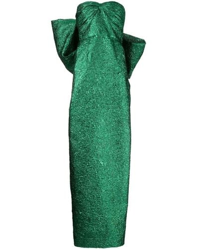 Bambah Bow-real Pencil Maxi Dress - Green